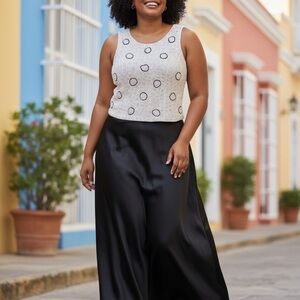 Vintage Carissimo beaded and sequined tank top Iridescent